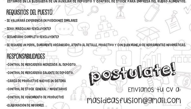 búsqueda laboral AUILIAR DE DEPÓSITO 01