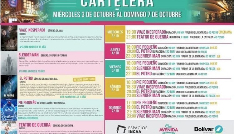 flyer cartelera del cine