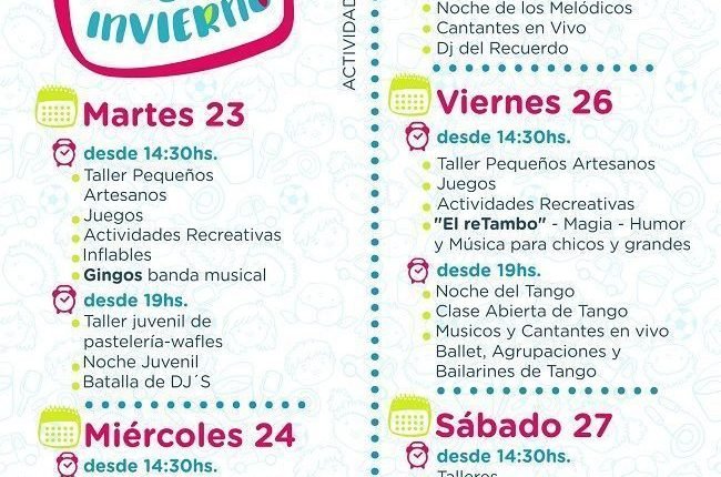 CULTURA VACACIONES DE INVIERNO PROGRAMACION